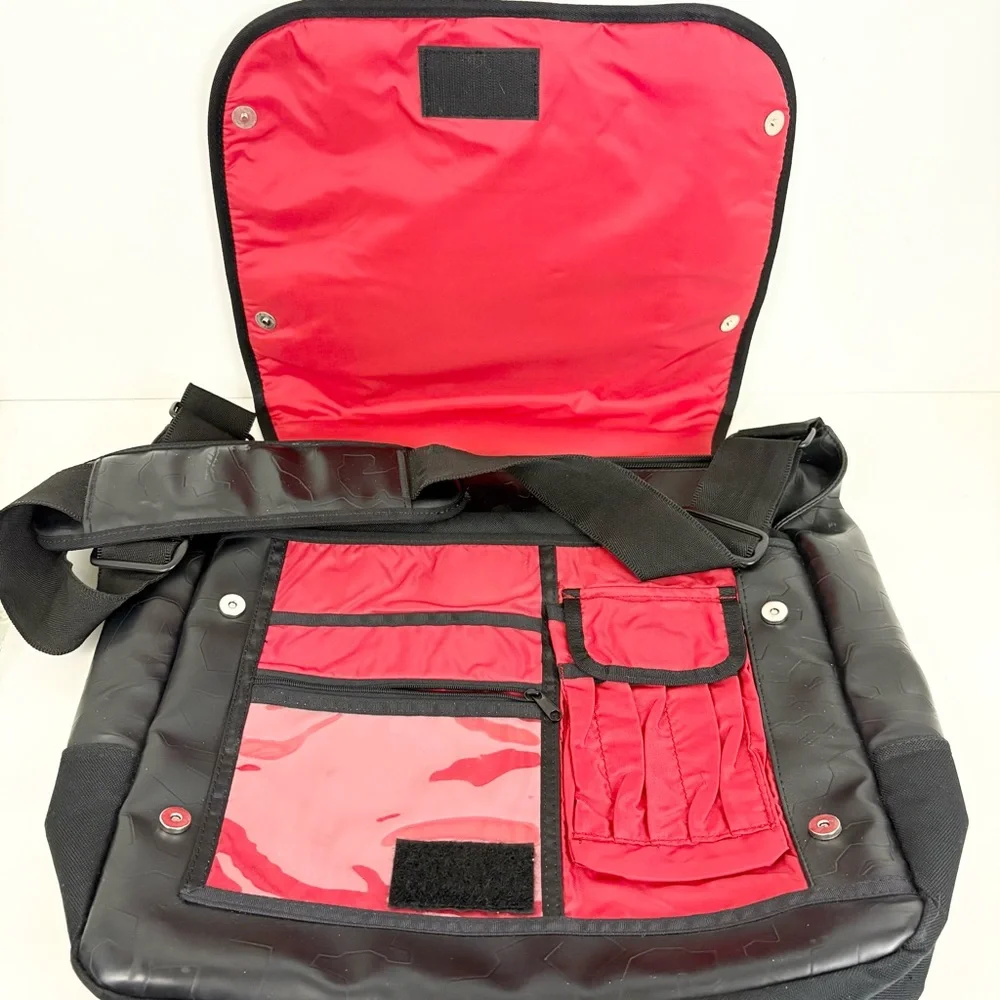 Heavy Duty Black Red Burton Tactical JEEP Messenger Bag